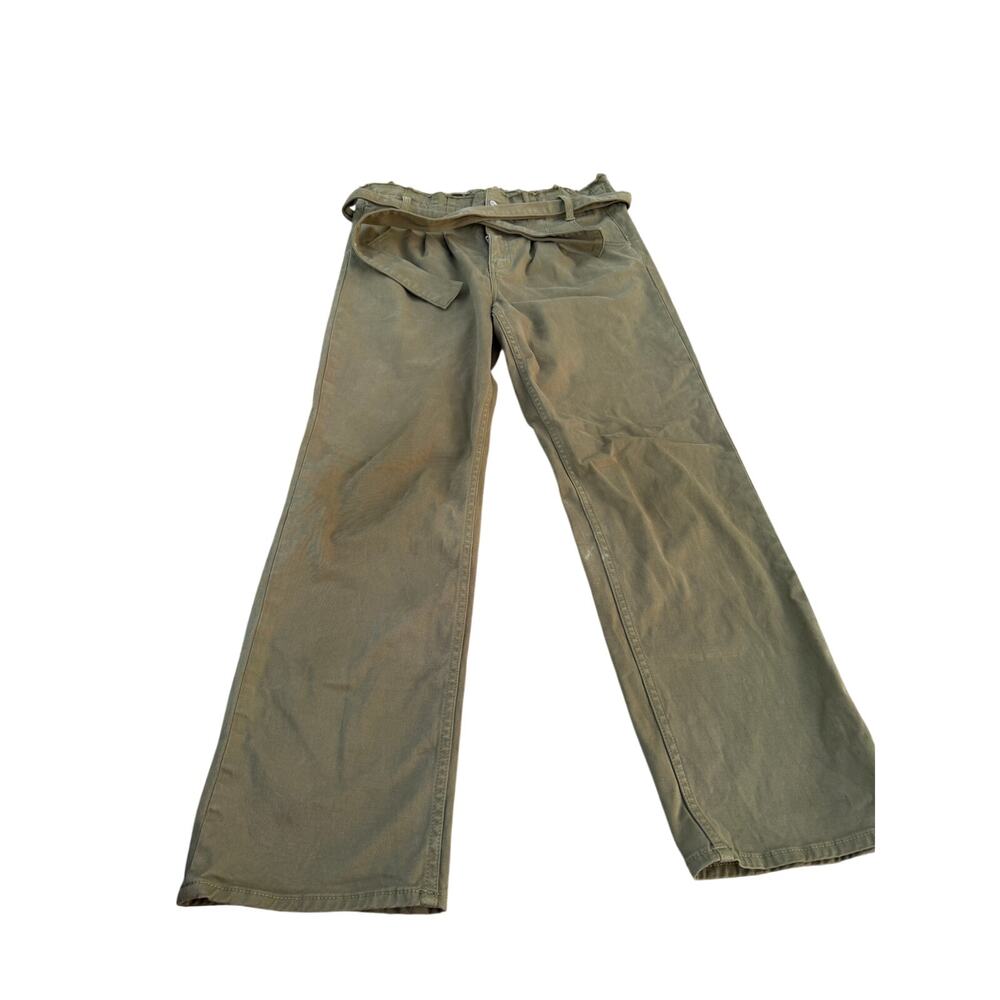 Hudson Remi High Rise Paperbag Straight Pants - Green - Size 27